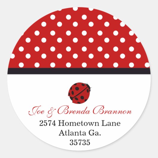 Lady Bug Adres Stickers (Voorkant)