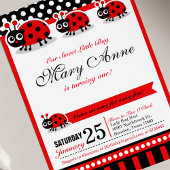 Lady Bug Anniversaire Fête Invitation