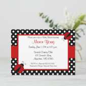Lady Bug Baby of Bridal Shower Invitation Kaart (Staand voorkant)
