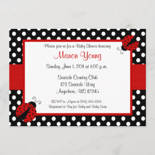 Lady Bug Baby of Bridal Shower Invitation Kaart