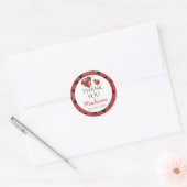 Lady Bug Baby Shower  Ronde Sticker (Envelop)