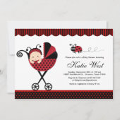 Lady Bug Baby shower Uitnodiging (Voorkant)