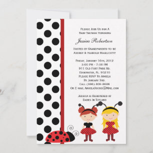 Lady Bug Baby shower Uitnodiging