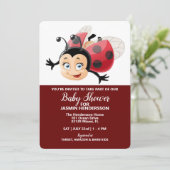 Lady Bug - Baby shower, uitnodiging (Staand voorkant)