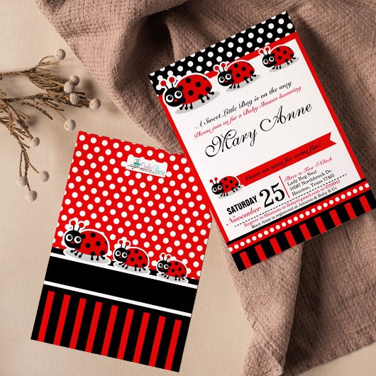 Lady Bug Baby shower Uitnodiging