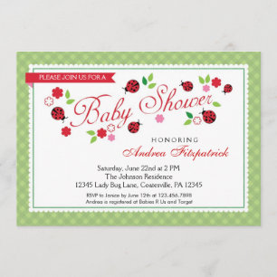 Lady Bug Baby shower Uitnodiging