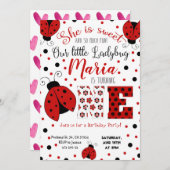 Lady bug Birthday Invitation Kaart (Voorkant / Achterkant)