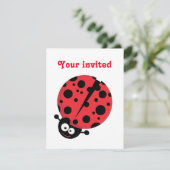 Lady Bug Birthday Invite Kaart (Staand voorkant)