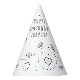 Lady Bug Birthday Party - Kleur uw eigen partijgen Feesthoedjes