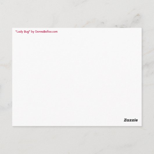 Lady Bug Briefkaart (Achterkant)