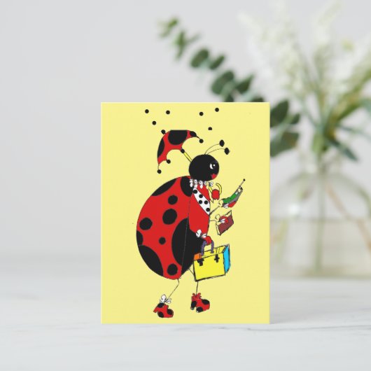 Lady Bug Briefkaart (Staand voorkant)