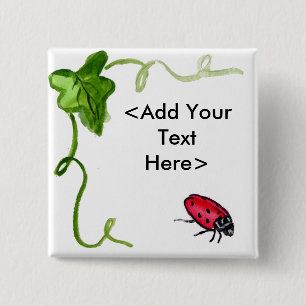 Lady Bug-Button Vierkante Button 5,1 Cm