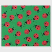 Lady Bug Cute 1st Birthday Party Cadeaupapier (Vlak)