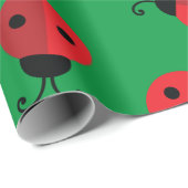 Lady Bug Cute 1st Birthday Party Cadeaupapier (Rol Hoek)