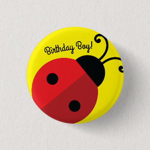 Lady Bug Cute 1st Birthday Party Ronde Button 3,2 Cm