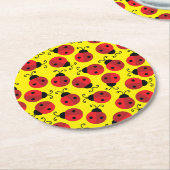Lady Bug Cute 1st Birthday Party Ronde Kartonnen Onderzetter (Gebogen)