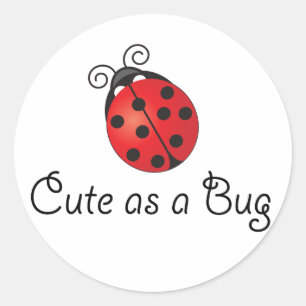 Lady Bug - Cute as a Bug Ronde Sticker