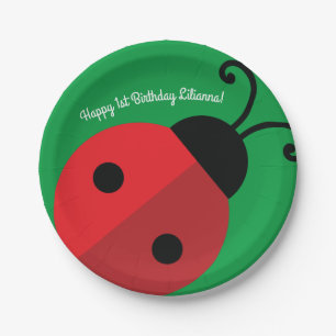 Lady Bug Cute Kind Ladybug Birthday Party Papieren Bordje