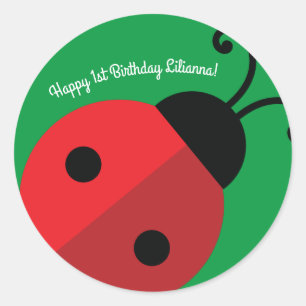 Lady Bug Cute Kind Ladybug Birthday Party Ronde Sticker