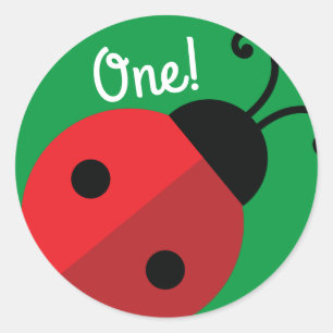 Lady Bug Cute Kind Ladybug Birthday Party Ronde Sticker
