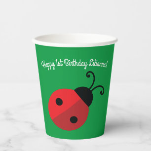 Lady Bug Cute Kinder 1e verjaardag Papieren Bekers