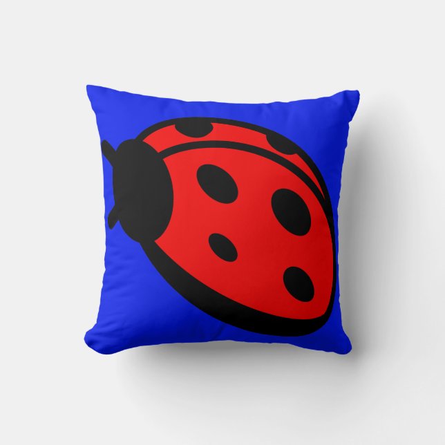 Lady Bug Dark Blue Sierkussen (Voorkant)