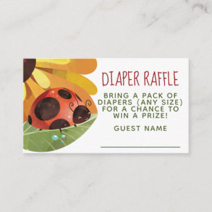 Lady Bug Diaper Raffle Informatiekaartje