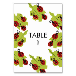 Lady Bug Drawing Birthday Table Kaart