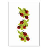 Lady Bug Drawing Birthday Table Kaart (Achterkant)