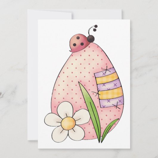 Lady Bug Easter Egg Kaart (Voorkant)