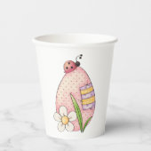 Lady Bug Easter Egg Papieren Bekers (Voorkant)