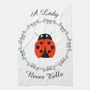 Lady Bug - Een dame vertelt nooit gepersonaliseerd Theedoek