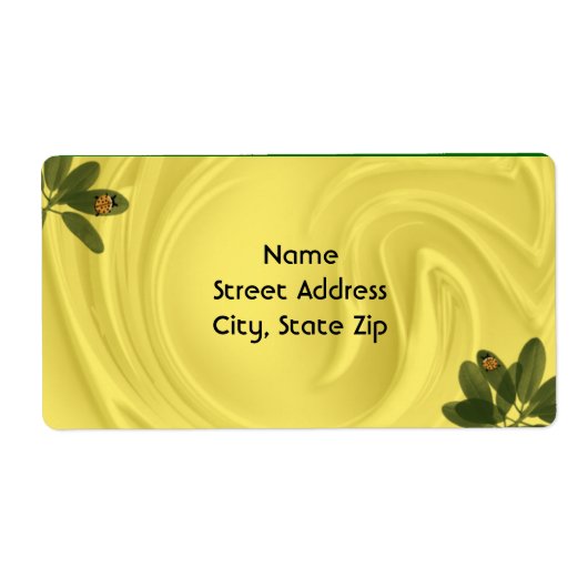 Lady Bug en bladhoeken Etiket (Voorkant)