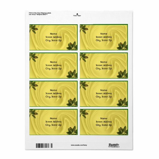 Lady Bug en bladhoeken Etiket (Full Sheet)