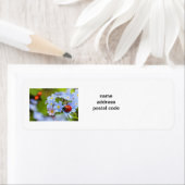 Lady bug en bloem 30 retouradreslabels etiket (Insitu)