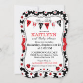 Lady Bug et Flower Imprimer Invitations de Baby sh (Devant)