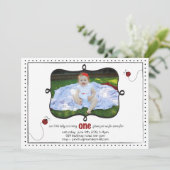 Lady Bug First Birthday Kaart (Staand voorkant)