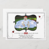 Lady Bug First Birthday Kaart (Voorkant / Achterkant)