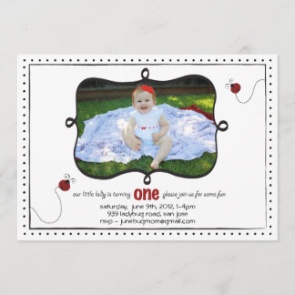 Lady Bug First Birthday Kaart