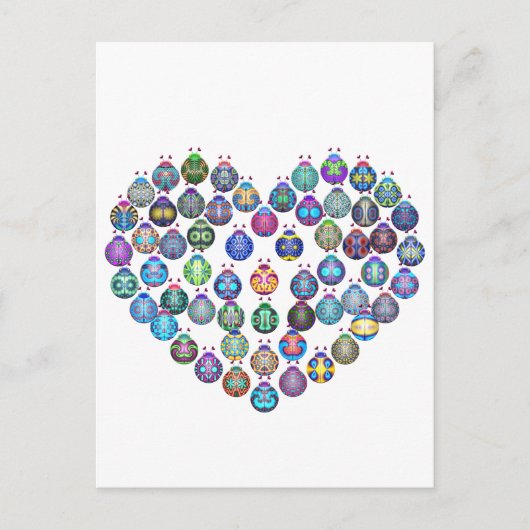 Lady Bug Heart Briefkaart (Voorkant)