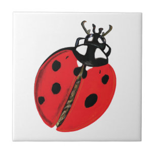 Lady Bug Illustratie Tegeltje