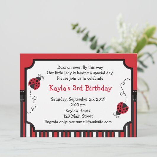 Lady Bug Invitation (Debout devant)