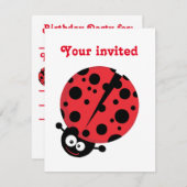 Lady Bug Invitation d'anniversaire (Devant / Derrière)