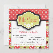 Lady Bug Invitation Square Kaart (Achterkant)