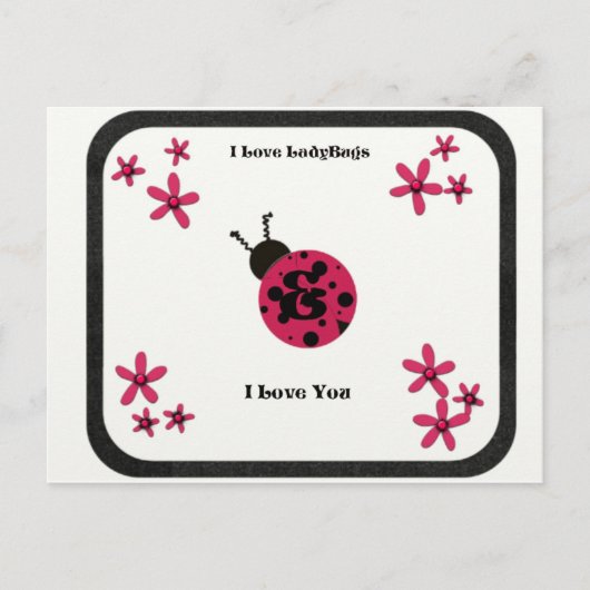 Lady Bug Love Briefkaart (Voorkant)