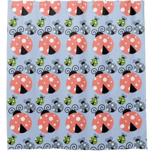 Lady Bug Pattern Douchegordijn (Voorkant)