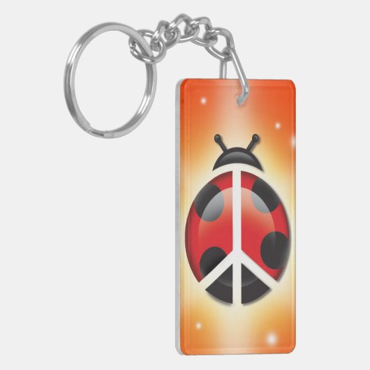 Lady Bug Peace Double-Sided sleutelhanger (Voorkant Links)