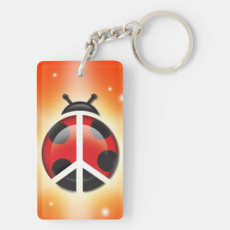 Lady Bug Peace Double-Sided sleutelhanger