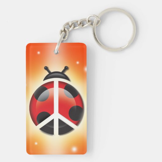Lady Bug Peace Double-Sided sleutelhanger (achterkant)
