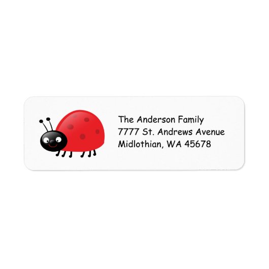 Lady Bug retour adres label (Voorkant)